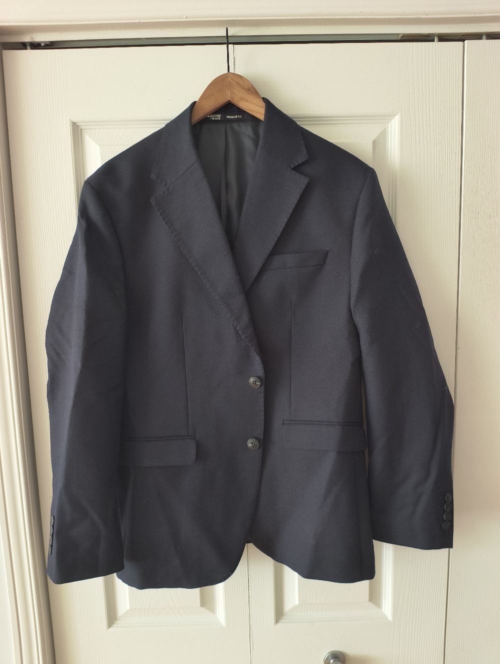 Selected Homme Navy Blue Wool Blazer – Manteco Italian Fabric – 40R